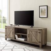 70" Modern Farmhouse TV Stand in Grey Wash Finish